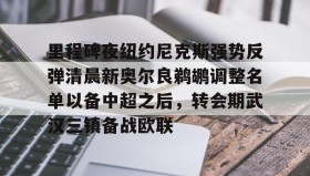 abg欧博官网-里程碑夜纽约尼克斯强势反弹清晨新奥尔良鹈鹕调整名单以备中超之后，转会期武汉三镇备战欧联的简单介绍